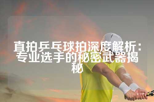 直拍乒乓球拍深度解析：专业选手的秘密武器揭秘