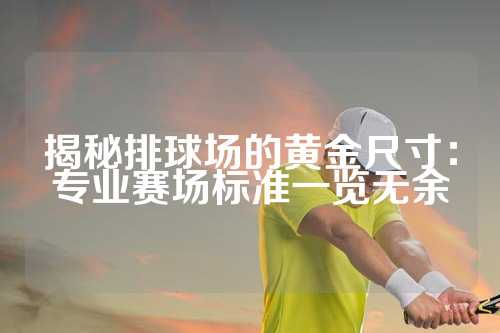 揭秘排球场的黄金尺寸：专业赛场标准一览无余