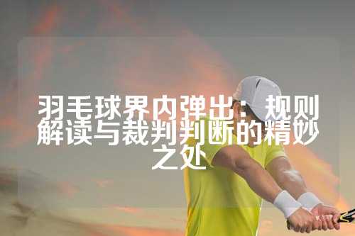 羽毛球界内弹出：规则解读与裁判判断的精妙之处